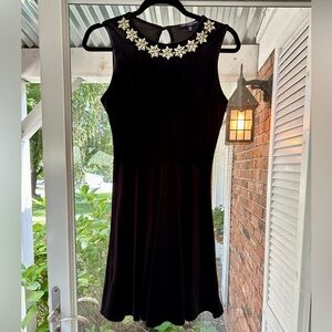 One ❤️ Clothing Velvet Dress with Jeweled Neckline